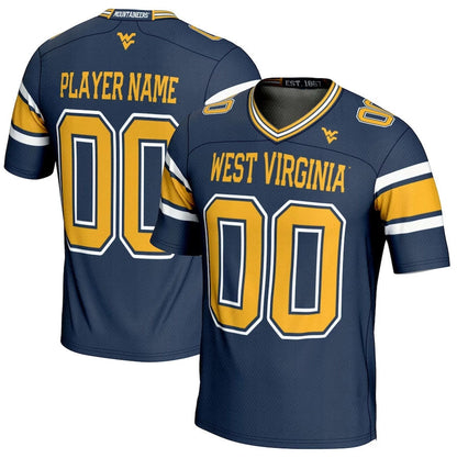 W.Virginia Mountaineers GameDay Greats NIL Pick-A-Player Football Jersey - Navy American College Jerseys - Main View