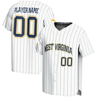 W.Virginia Mountaineers GameDay Greats NIL Pick-A-Player Lightweight Baseball Jersey - White American College Jerseys - Main View