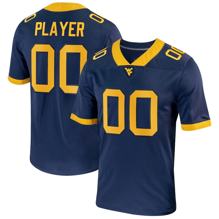W.Virginia Mountaineers Pick-A-Player NIL Replica Football Jersey - Navy American College Jerseys - Main View