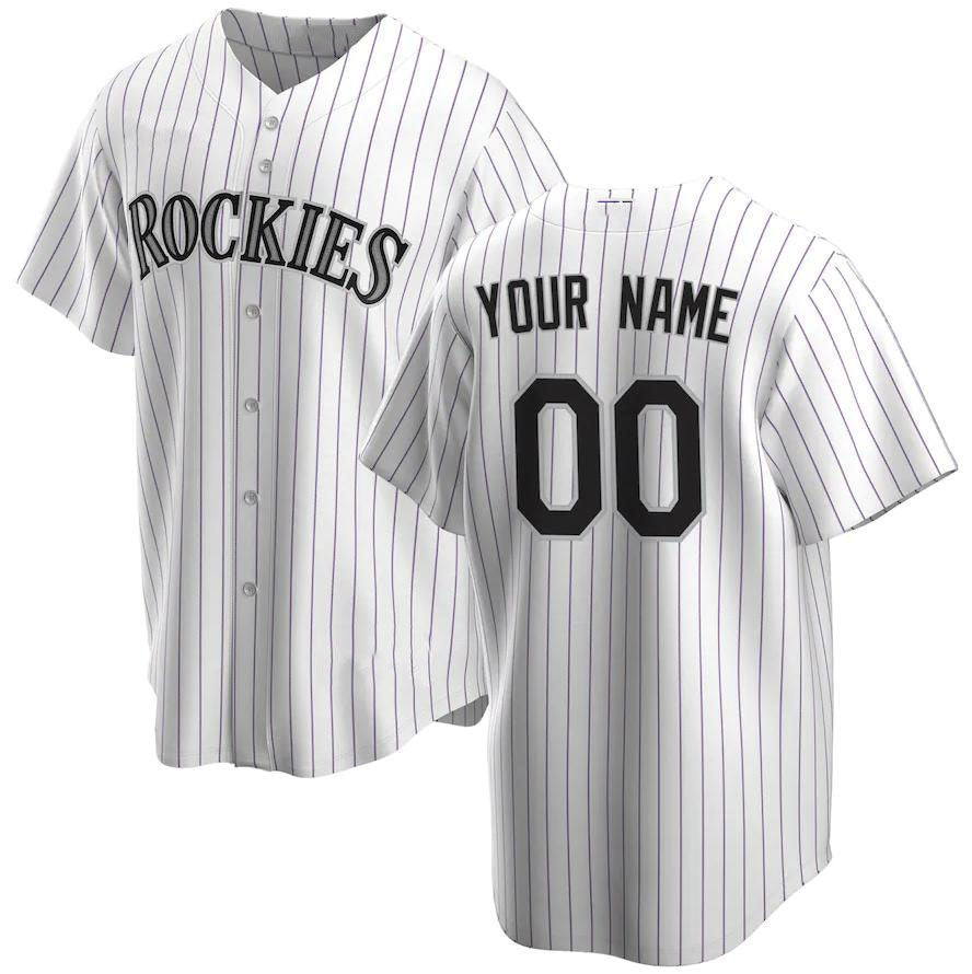 Custom Colorado Rockies White Alternate Authentic Custom Jersey Baseball Jerseys - Main View