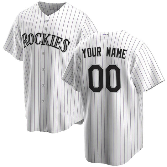 Custom Colorado Rockies White Alternate Authentic Custom Jersey Baseball Jerseys - Main View
