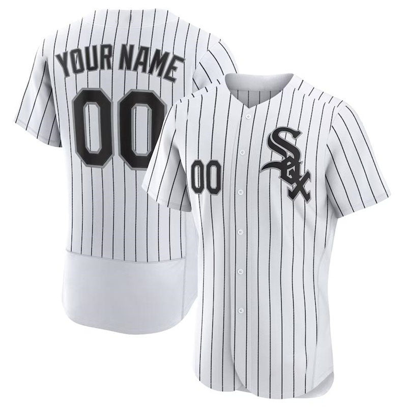Custom Chicago White Sox White Home Replica Custom Jersey Baseball Jerseys - Main View