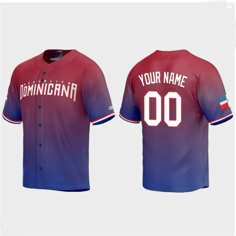 Custom Dominican Republic Baseball 2023 World Baseball Classic Jersey ¨C Red Stitches Baseball Jerseys - Main View