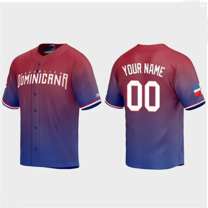 Custom Dominican Republic Baseball 2023 World Baseball Classic Jersey ¨C Red Stitches Baseball Jerseys - Main View