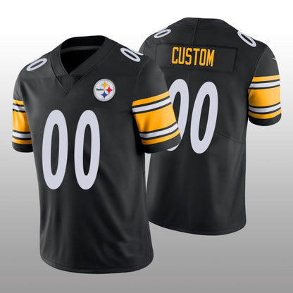 Custom P.Steelers Black Vapor Limited Jersey Stitched American Football Jerseys - Main View