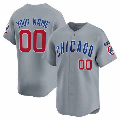 Custom Chicago Cubs Active Player Gray 'Ryne Sandberg Tribute' Vapor Limited V3 Stitched Baseball Jersey - Main View