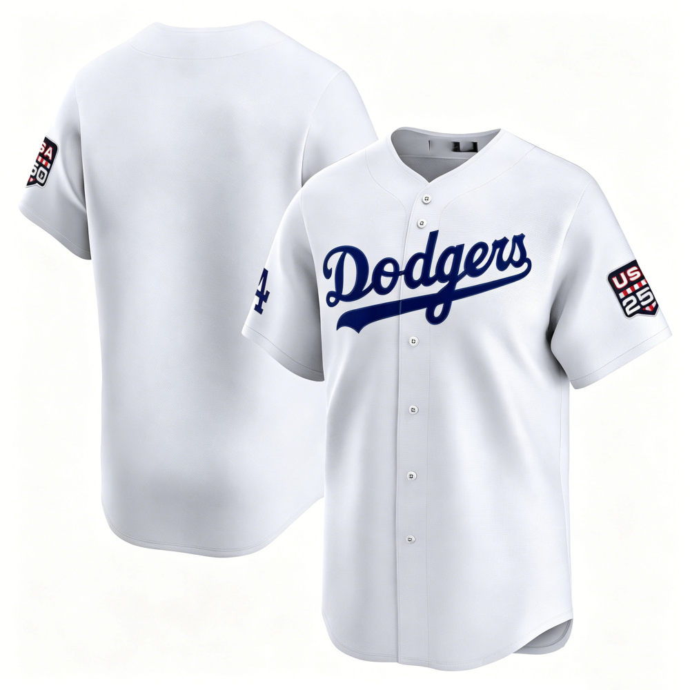 Custom Los Angeles Dodgers White USA 250 Limited Baseball Stitched Jersey - Main View