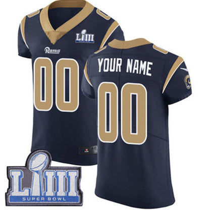 Custom LA.Rams Vapor Untouchable Super Bowl LIII Bound Elite Navy Blue Home Jersey American Stitched Football Jerseys - Main View