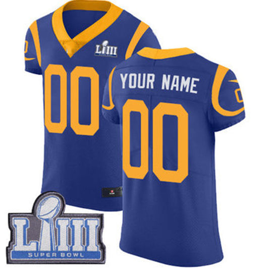Custom LA.Rams Vapor Untouchable Super Bowl LIII Bound Elite Royal Blue Alternate Jersey American Stitched Football Jerseys - Main View