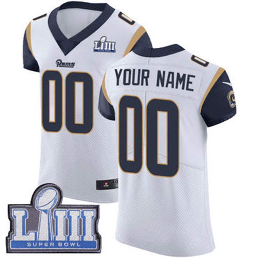 Custom LA.Rams Vapor Untouchable Super Bowl LIII Bound Elite White Road Jersey American Stitched  Football Jerseys - Main View