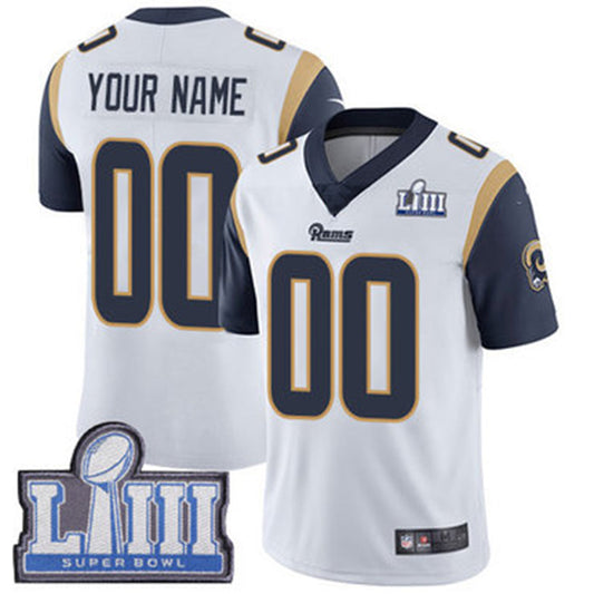 Custom LA.Rams Vapor Untouchable Super Bowl LIII Bound Limited White Road Jersey American Stitched Football Jerseys - Main View