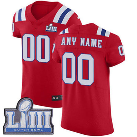 Custom NE.Patriots Vapor Untouchable Super Bowl LIII Bound Elite Red Alternate Jersey Stitched American Football Jerseys - Main View