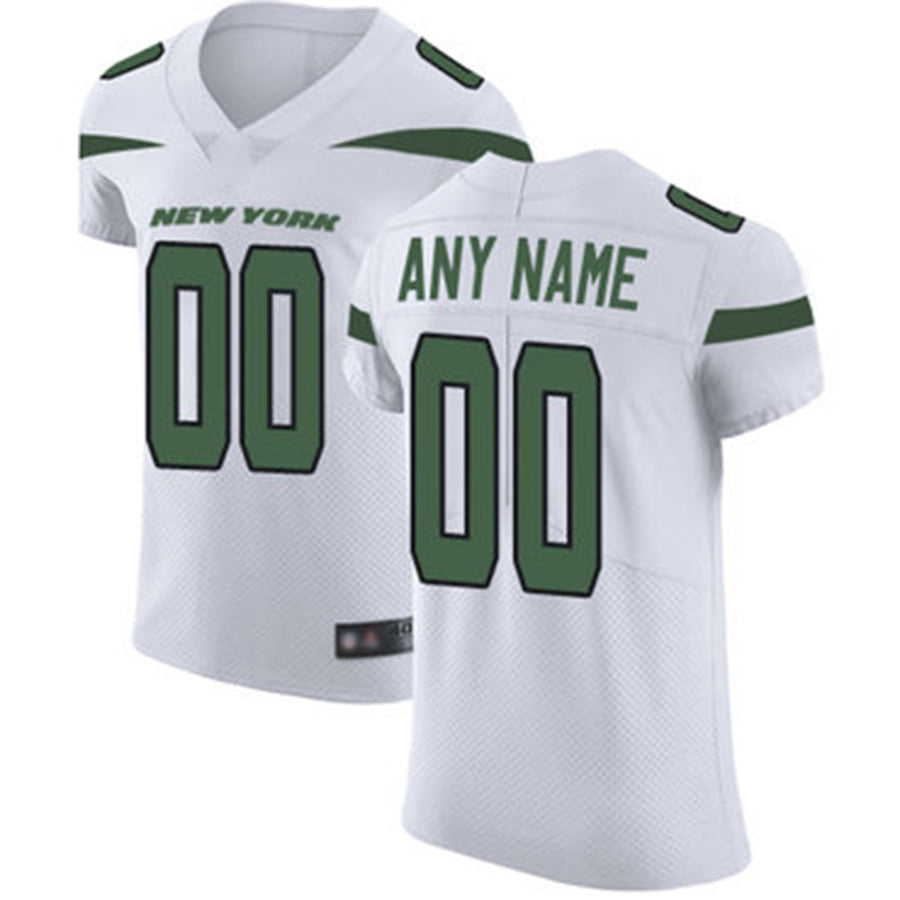 Custom NY.Jets Alternate Road White Vapor Untouchable Football Elite Jersey American Stitched Jersey Football Jerseys - Main View