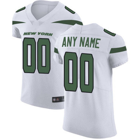 Custom NY.Jets Alternate Road White Vapor Untouchable Football Elite Jersey American Stitched Jersey Football Jerseys - Main View