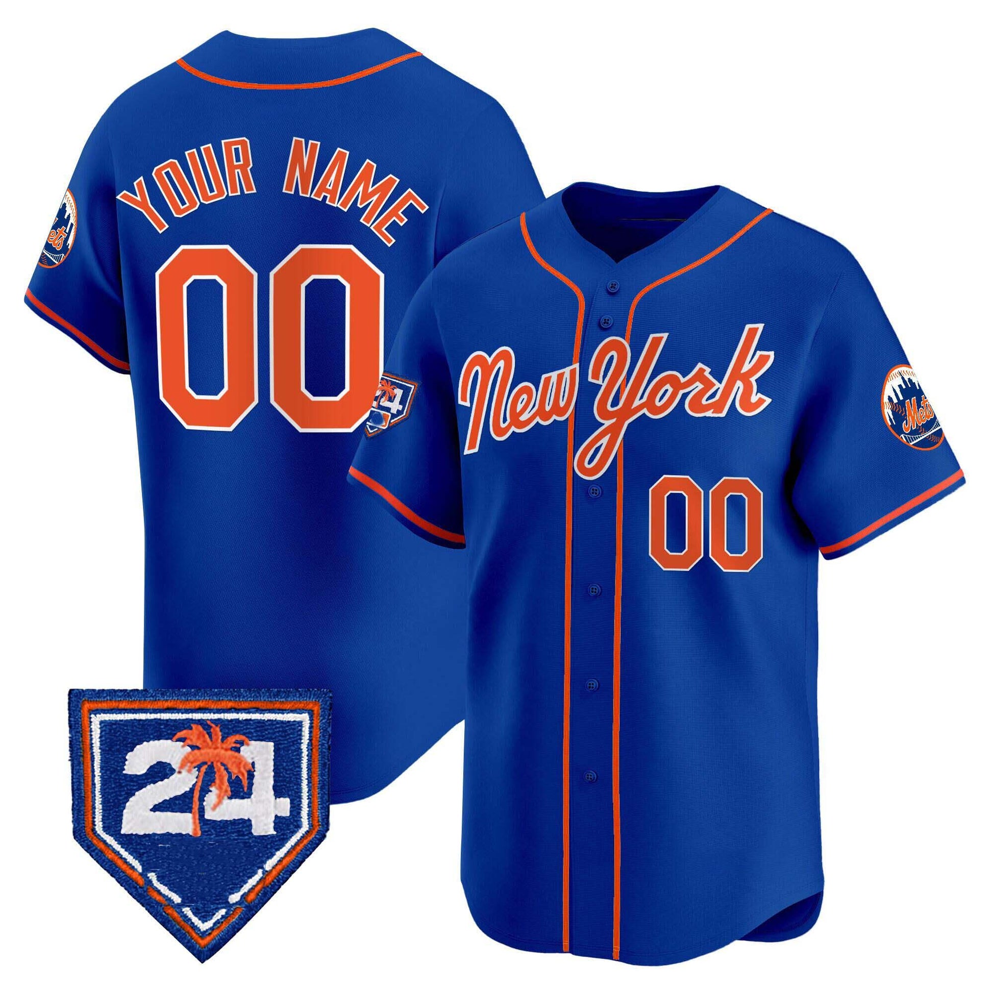 Custom New York Mets Active Player Royal 2024 Spring Training Vapor Premier Limited Stitched Baseball Jersey - Main View