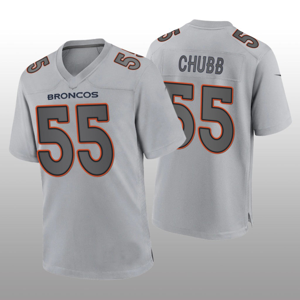 D.Broncos #55 Bradley Chubb Gray Atmosphere Game Jersey Stitched American Football Jerseys - Main View