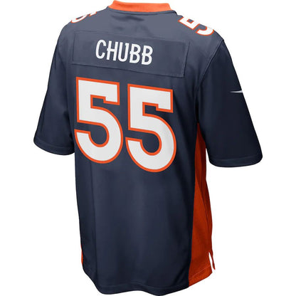 D.Broncos #55 Bradley Chubb  Navy Game Jersey Stitched American Football Jerseys - Main View