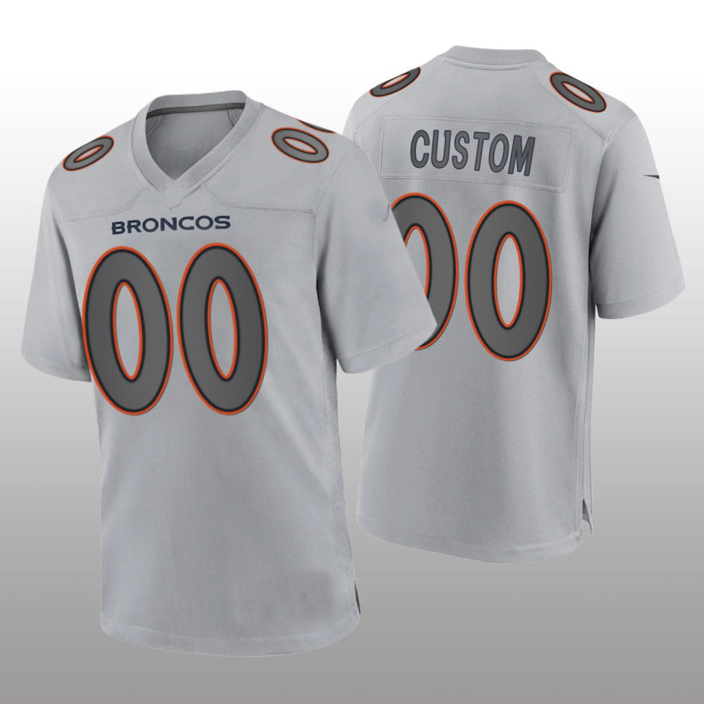 Custom D.Broncos Gray Atmosphere Game Jersey Stitched American Football Jerseys - Main View