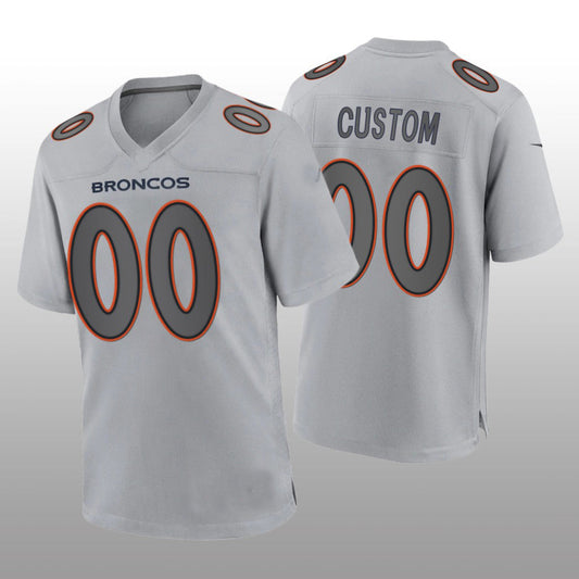 Custom D.Broncos Gray Atmosphere Game Jersey Stitched American Football Jerseys - Main View