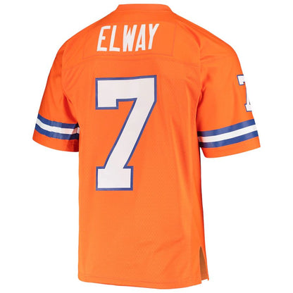 D.Broncos #7 John Elway Mitchell & Ness Orange Legacy Replica Jersey Stitched American Football Jerseys - Main View
