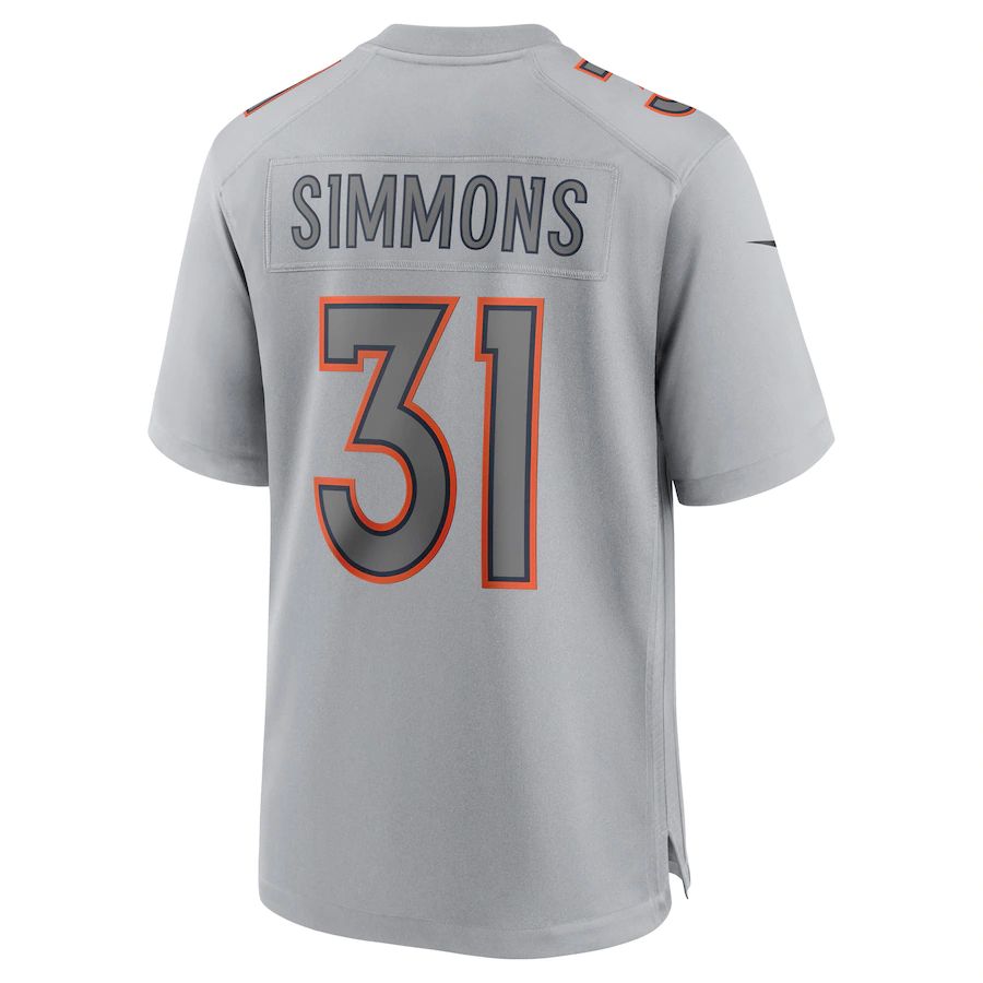 D.Broncos #31 Justin Simmons Gray Atmosphere Fashion Game Jersey Stitched American Football Jerseys - Main View