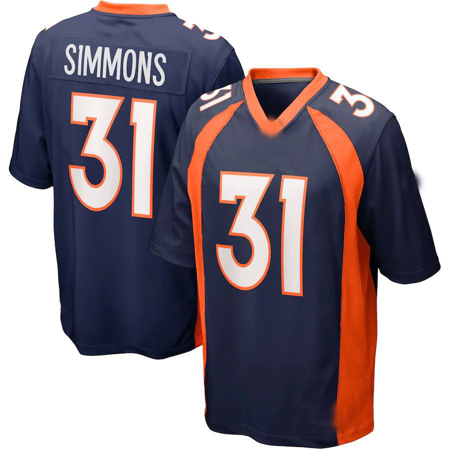 D.Broncos #31 Justin Simmons Navy Alternate Game Jersey Stitched American Football Jerseys - Main View