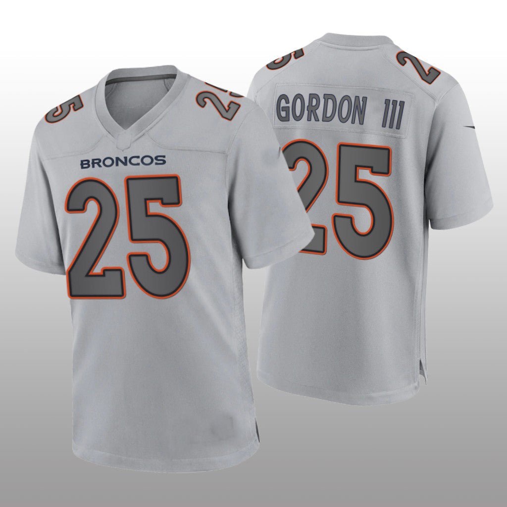 D.Broncos #25 Melvin Gordon III Gray Atmosphere Game Jersey Stitched American Football Jerseys - Main View