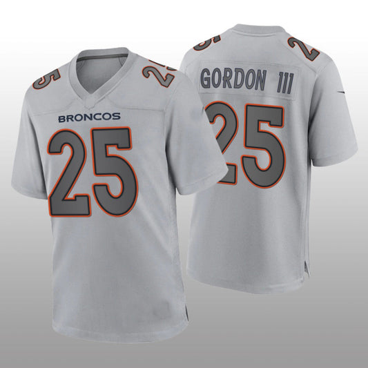 D.Broncos #25 Melvin Gordon III Gray Atmosphere Game Jersey Stitched American Football Jerseys - Main View