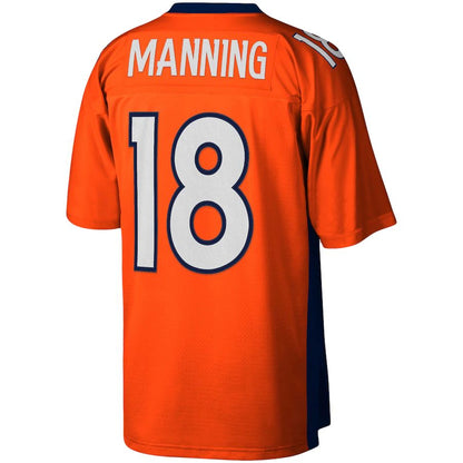 D.Broncos #18 Peyton Manning Mitchell & Ness Orange 2015 Legacy Replica Jersey Stitched American Football Jerseys - Main View