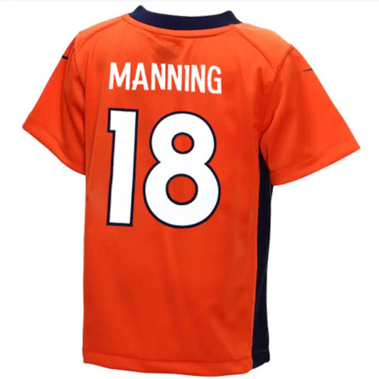 D.Broncos #18 Peyton Manning Orange Game Jersey Stitched American Football Jerseys - Main View