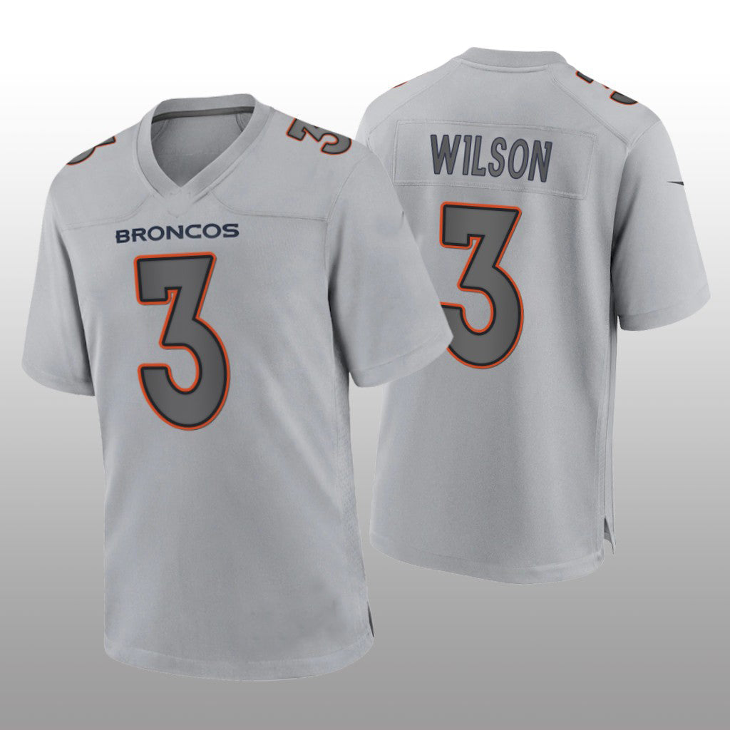 D.Broncos #3 Russell Wilson Gray Atmosphere Game Jersey Stitched American Football Jerseys - Main View