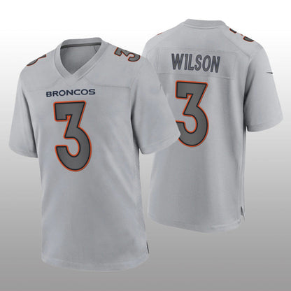 D.Broncos #3 Russell Wilson Gray Atmosphere Game Jersey Stitched American Football Jerseys - Main View