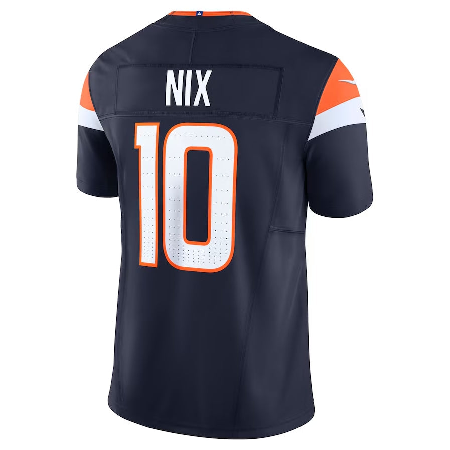D.Broncos #10 Bo Nix Navy Alternate Vapor F.U.S.E. Limited American Football Jersey - Main View