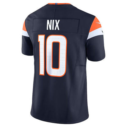 D.Broncos #10 Bo Nix Navy Alternate Vapor F.U.S.E. Limited American Football Jersey - Main View