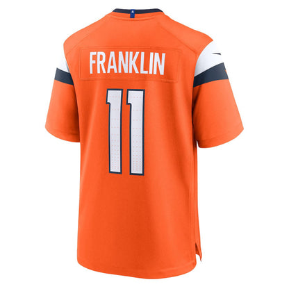 D.Broncos #11 Troy Franklin Orange Team Game American Football Jersey - Main View
