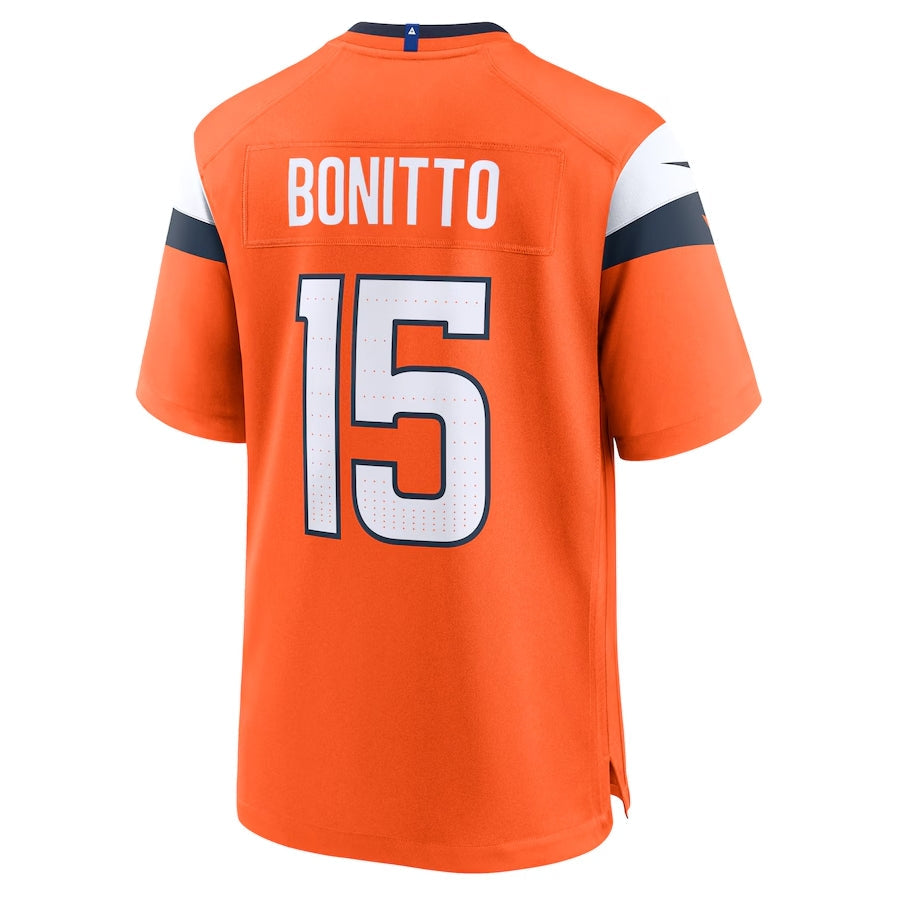 D.Broncos #15 Nik Bonitto Orange Team Game Stitched American Football Jerseys - Main View