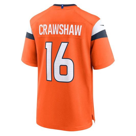 D.Broncos #16 Jeremy Crawshaw Orange Team Game American Football Jersey - Main View