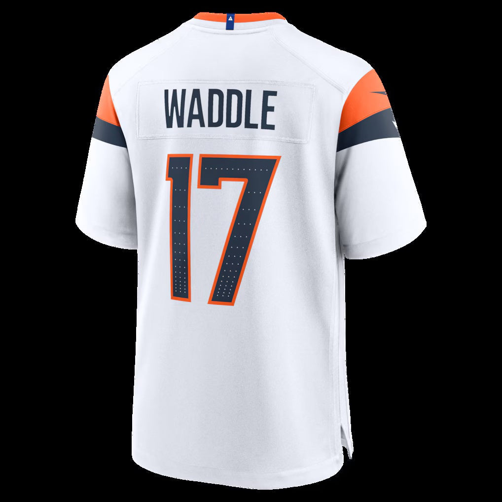 D.Broncos #17 Jaylen Waddle White Game Stitched American Football Jerseys - Main View