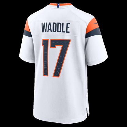 D.Broncos #17 Jaylen Waddle White Game Stitched American Football Jerseys - Main View