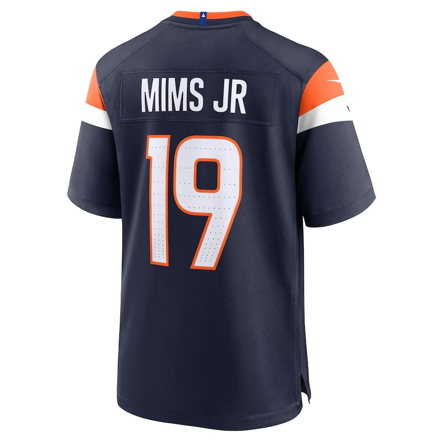 D.Broncos #19 Marvin Mims Jr Navy Alternate Game Stitched American Football Jerseys - Main View