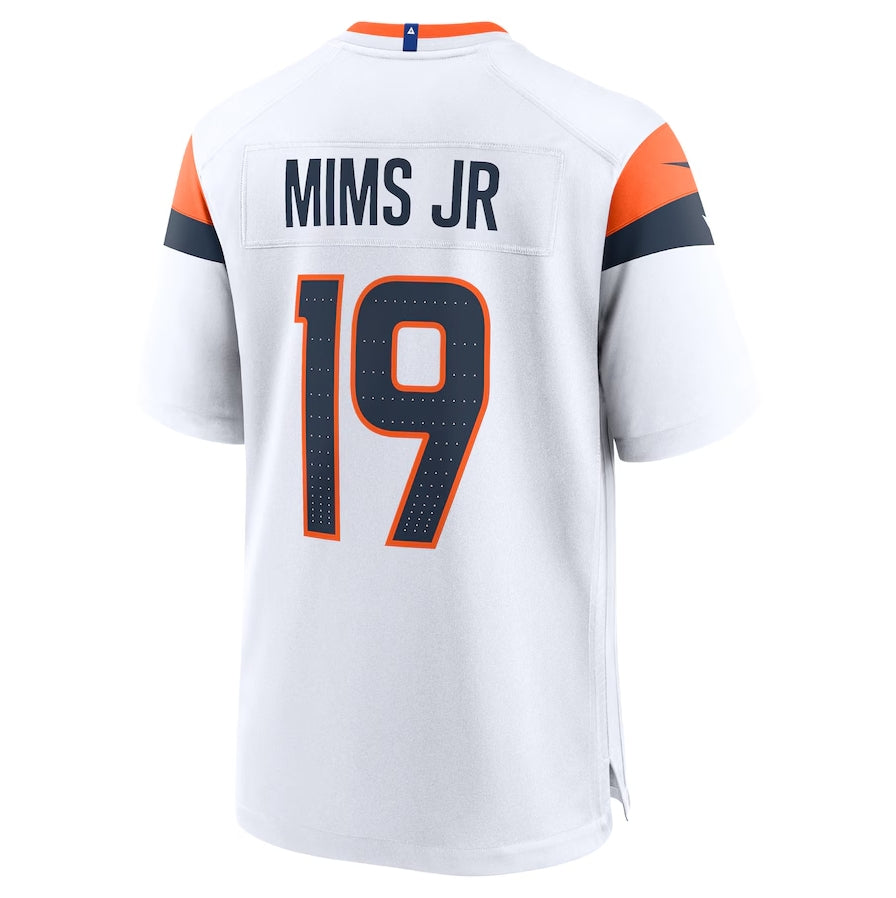 D.Broncos #19 Marvin Mims Jr White Game Stitched American Football Jerseys - Main View