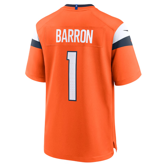 D.Broncos #1 Jahdae Barron Orange 2025 Draft First Round Pick Game American Football Jersey - Main View
