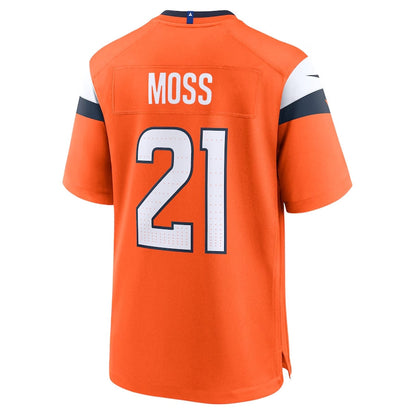 D.Broncos #21 Riley Moss Orange Team Game Stitched American Football Jerseys - Main View