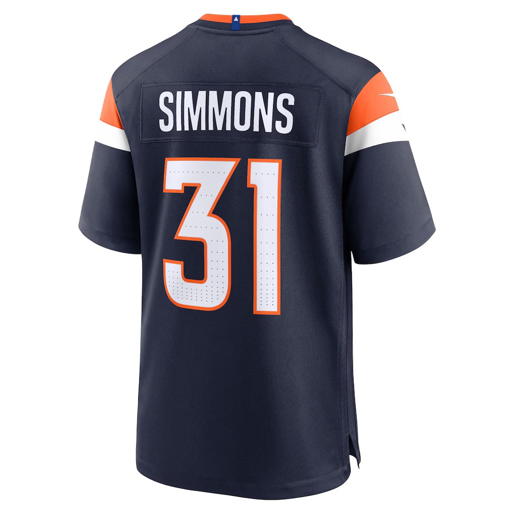 D.Broncos #31 Justin Simmons Navy Alternate Game Stitched American Football Jerseys - Main View