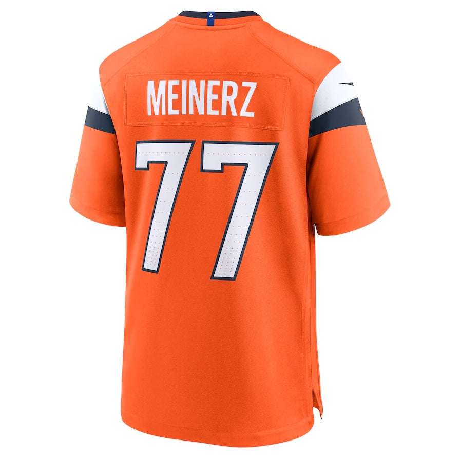 D.Broncos #77 Quinn Meinerz Orange Team Game Stitched American Football Jerseys - Main View