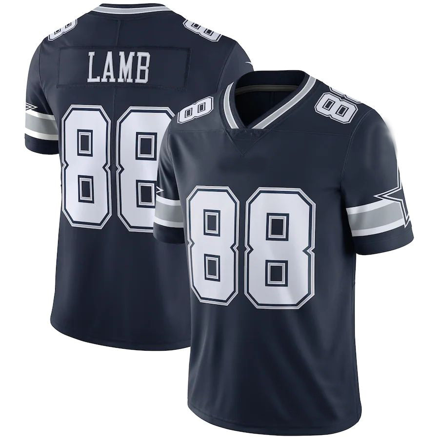 D.Cowboys #88 CeeDee Lamb Navy Vapor Limited Jersey Stitched American Football Jerseys - Main View