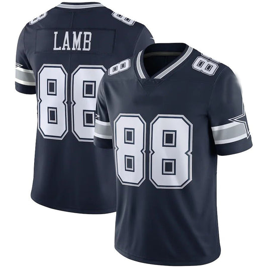 D.Cowboys #88 CeeDee Lamb Navy Vapor Limited Jersey Stitched American Football Jerseys - Main View