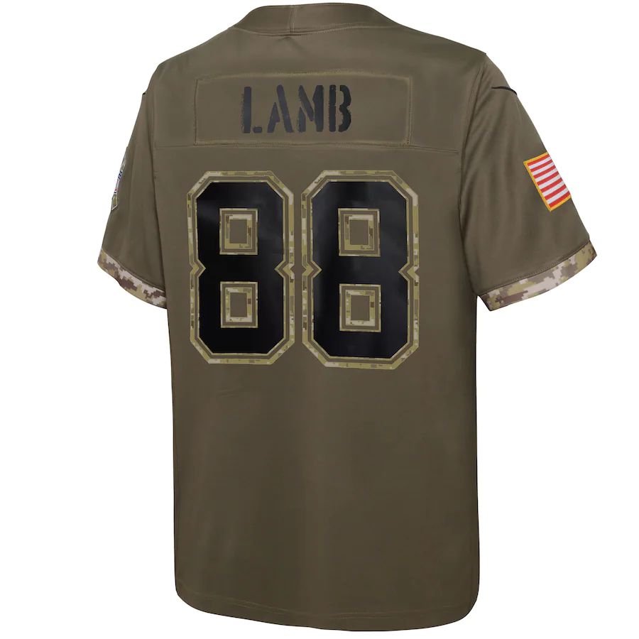 D.Cowboys #88 CeeDee Lamb Olive 2022 Salute To Service Player Limited Jersey Stitched American Football Jerseys - Main View