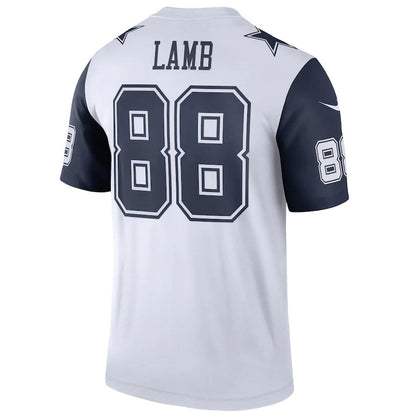 D.Cowboys #88 CeeDee Lamb White 2nd Alternate Legend Jersey Stitched American Football Jerseys - Main View