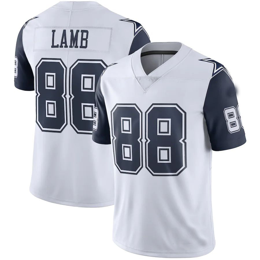 D.Cowboys #88 CeeDee Lamb White 2nd Alternate Vapor Limited Jersey Stitched American Football Jerseys - Main View